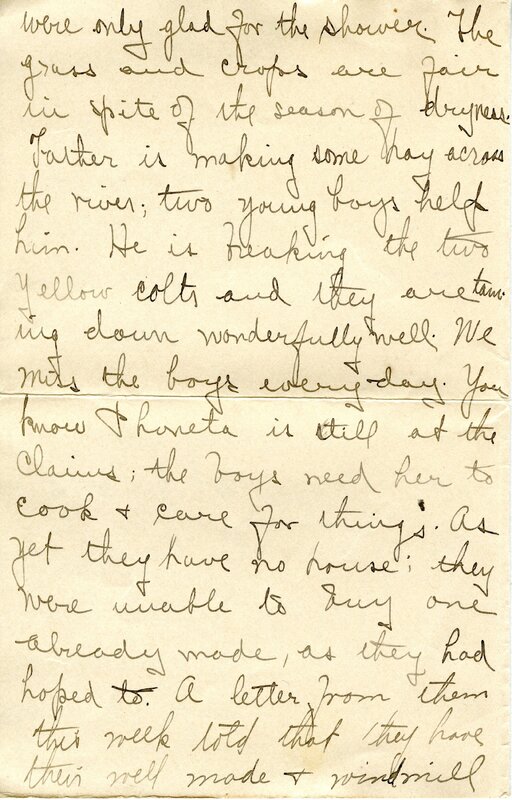 Handwritten 8 page letter from Amy Bruner to Lawrence Bruner, "Although you are so far away when I write…"