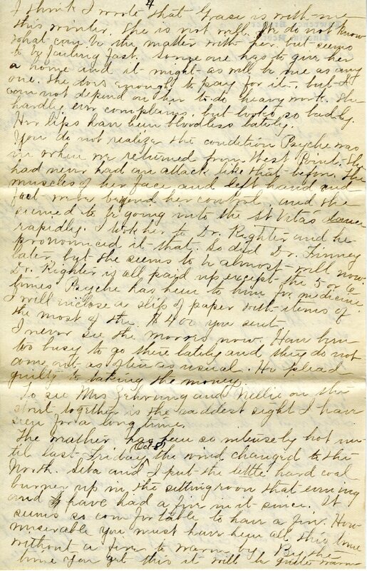 Handwritten 6 page letter from Marcia Bruner to Lawrence Bruner, "I feel more like taking a nap than writing a letter…"