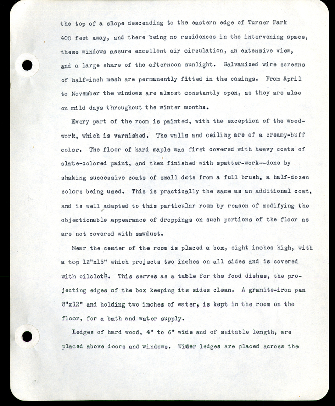 Frank H. Shoemaker typescript narrative, 29 pages,  on the bird room in Omaha home, with details on bird and insects.