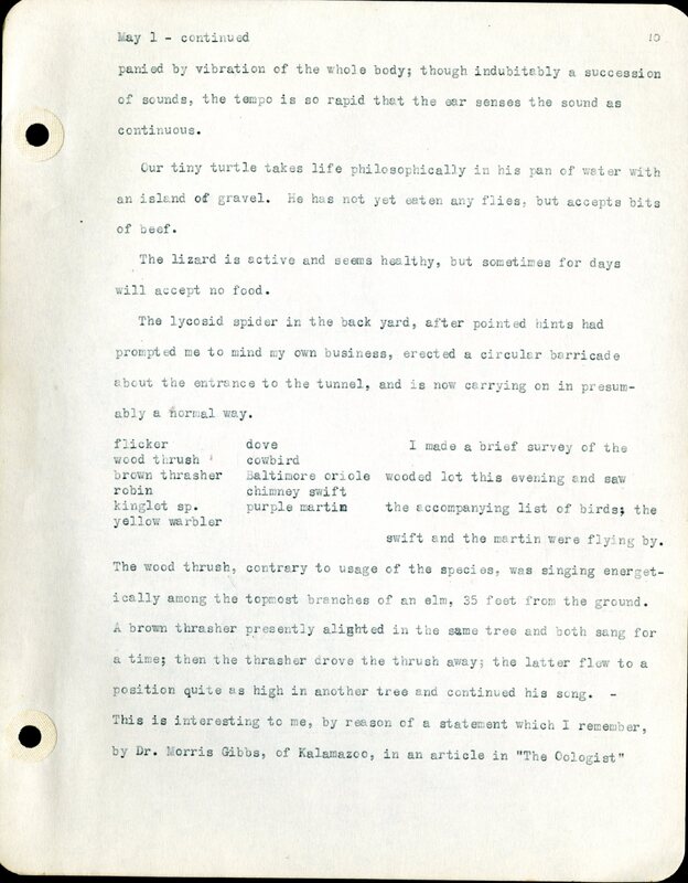 Frank H. Shoemaker typescript, 46 pages, detailing bird sightings, field trips, photography, and associated activities in Omaha, Nebraska.