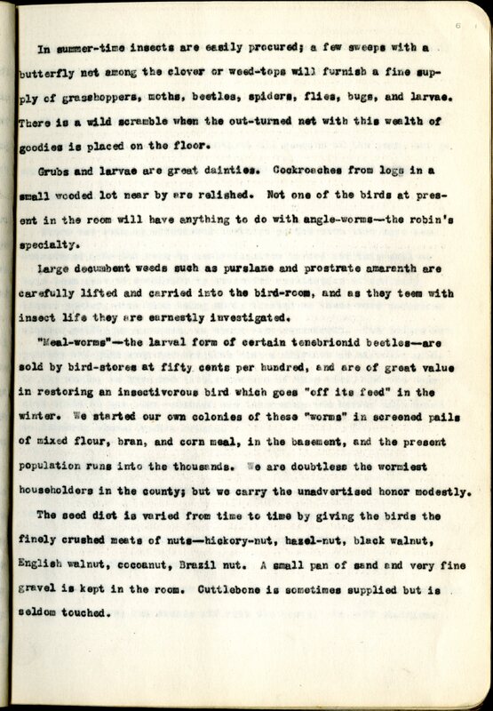 Frank H. Shoemaker typescript, 23 pages, on the bird-room in Omaha home