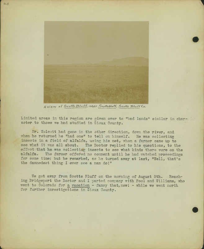 Frank Shoemaker Narratives, Sidney, Banner County, Scotts Bluff, July 30-Aug. 9, 1911