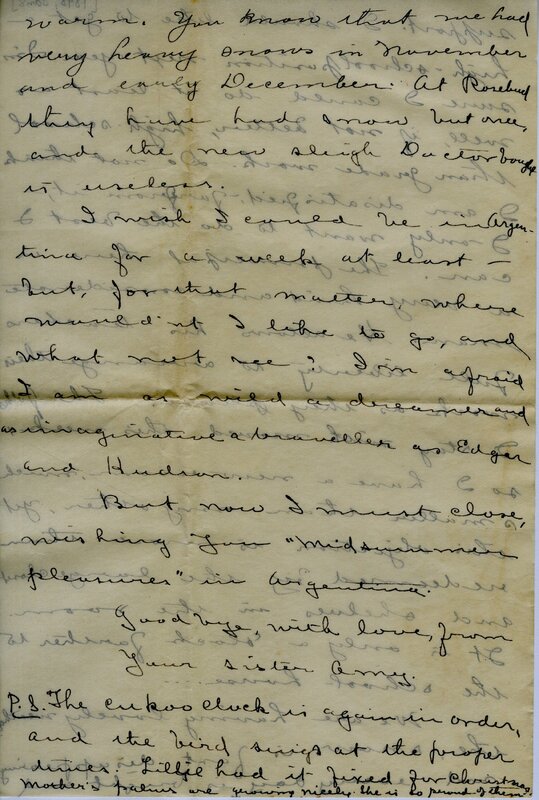 Handwritten 8 page letter from Amy Bruner to Lawrence Bruner, "When you get this letter you will be almost…"
