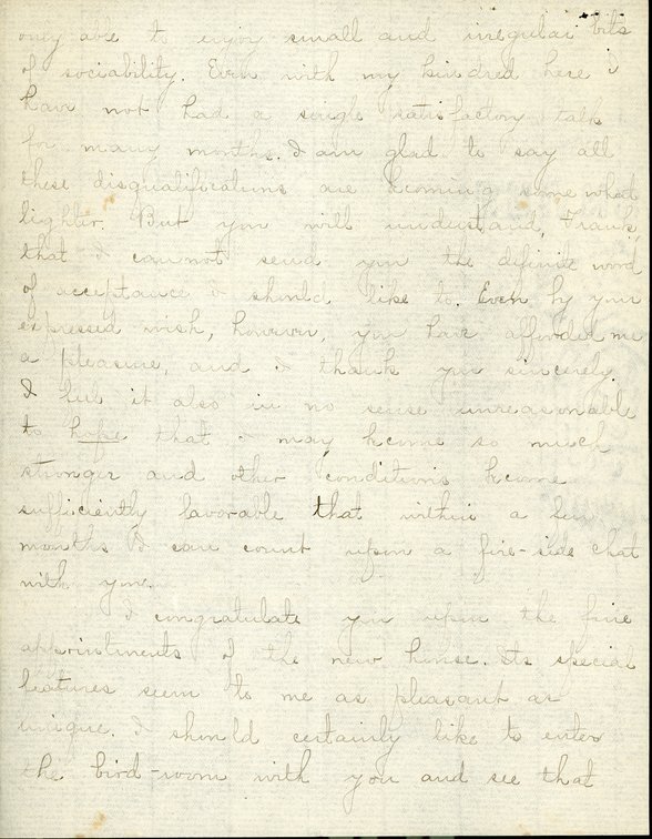 Handwritten letter, 6 pages, from Paul F.C. to Frank H. Shoemaker, "I regret that these seven weeks have elapsed with not my finding favorable opportunity to write you I fear you have thought it a little..."