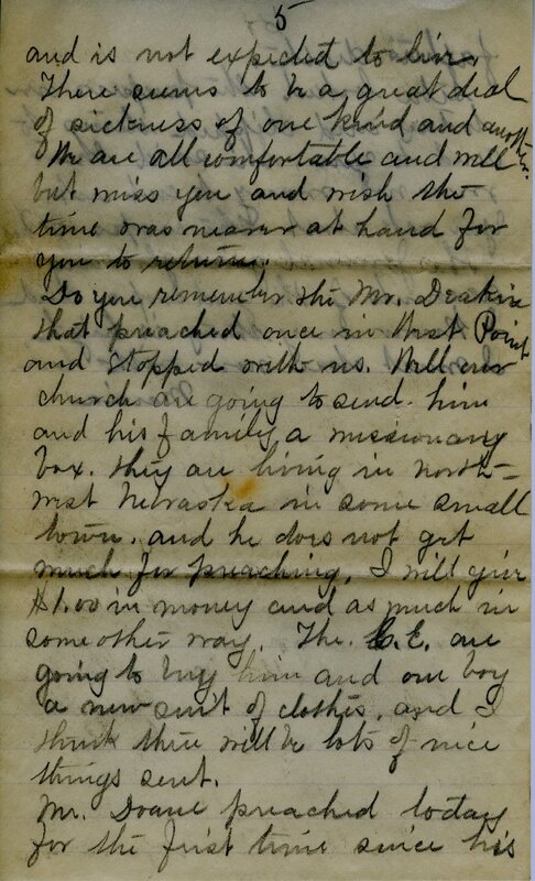 Handwritten 6 page letter from Marcia Bruner to Lawrence Bruner, "It is again Sunday and I thought I would write to you…"