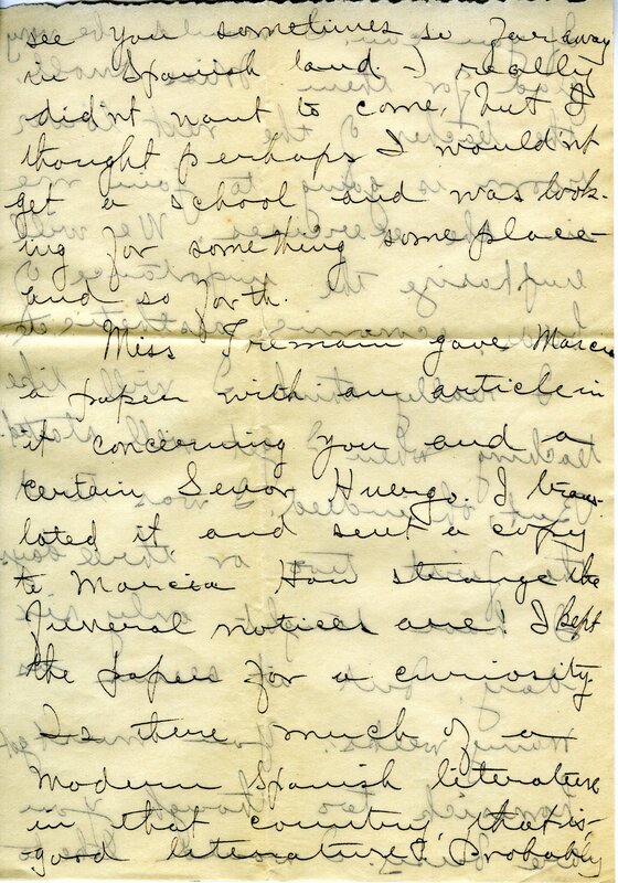 Handwritten 10 page letter from Amy Bruner to Lawrence Bruner, "You see by the heading that I am at Wisner…"