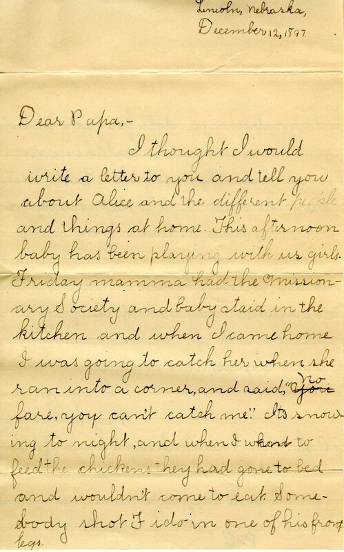 Handwritten 6 page letter from Marcia Bruner to Lawrence Bruner, "I feel more like taking a nap than writing a letter…"