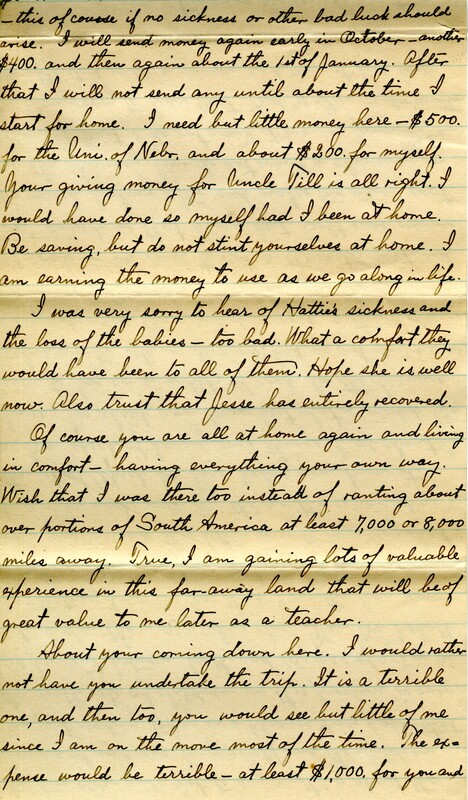 Handwritten 6 page letter from Lawrence Bruner to Marcia Bruner, "I have just received your letter that is dates 'West Point, June 26th'..."