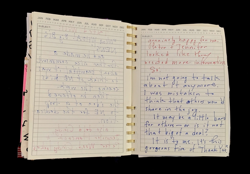 : A handwritten page from a spiral-bound notebook discussing personal reflections and emotions.