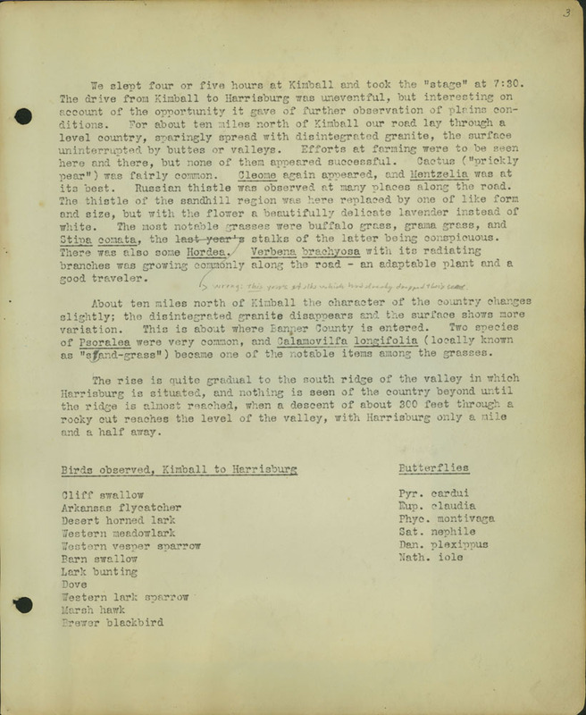 Frank Shoemaker Narratives, Sidney, Banner County, Scotts Bluff, July 30-Aug. 9, 1911