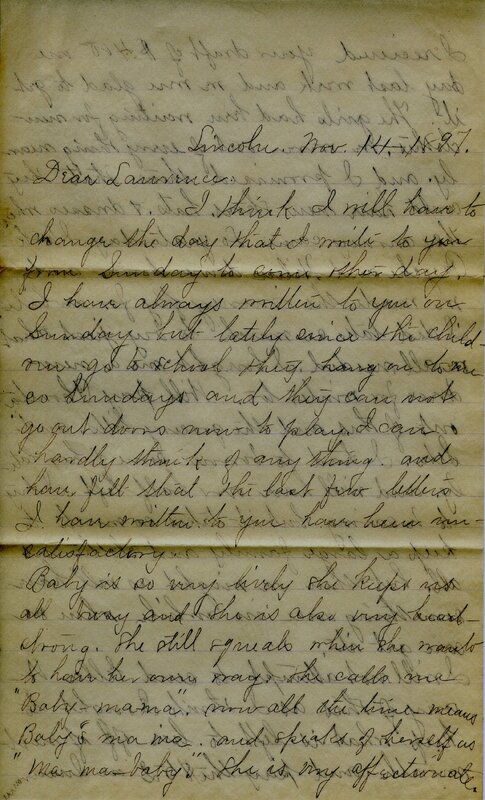 Handwritten 5 page letter from Marcia Bruner to Lawrence Bruner, "I think I will have to change the day that I write…"
