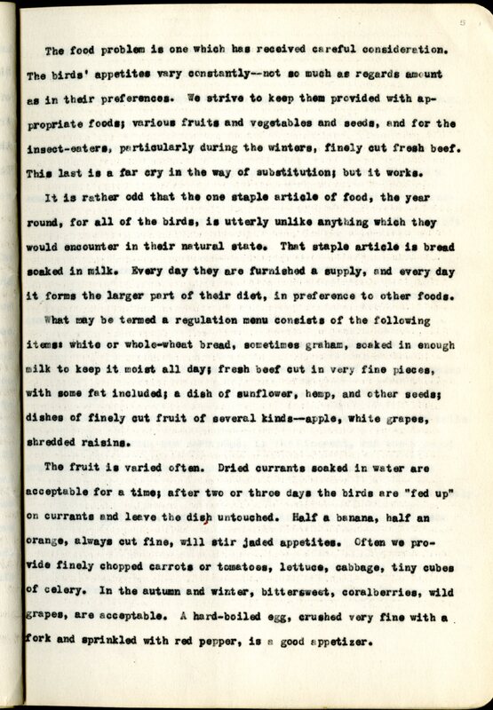 Frank H. Shoemaker typescript, 23 pages, on the bird-room in Omaha home