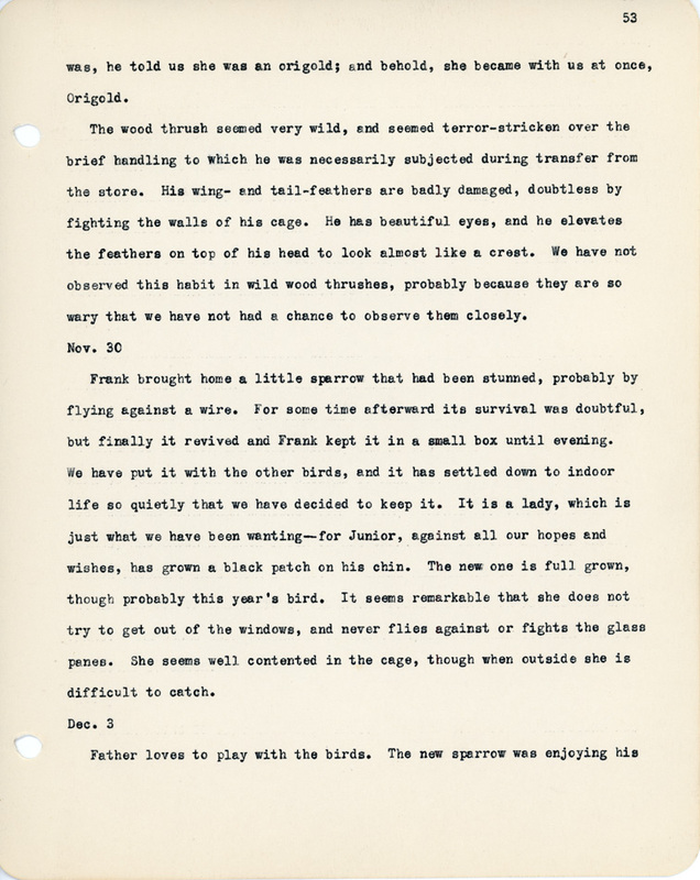 Elizabeth Van Sant transcribed letters