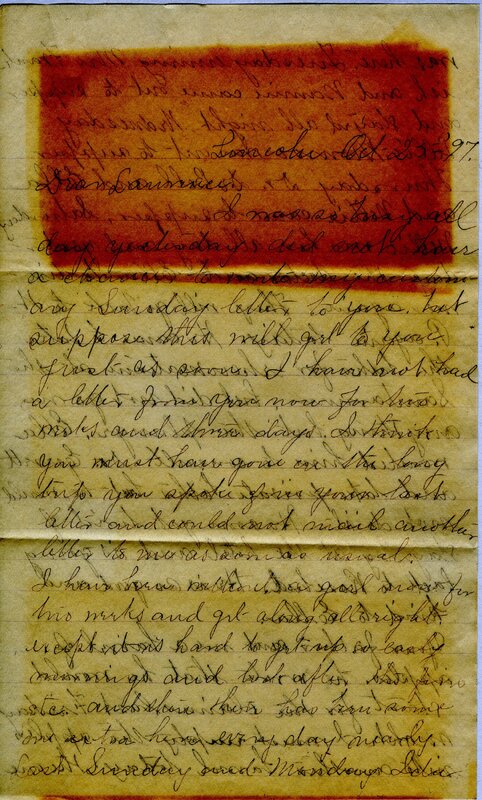 Handwritten 6 page letter from Marcia Bruner to Lawrence Bruner, "I was so busy all day yesterday…"