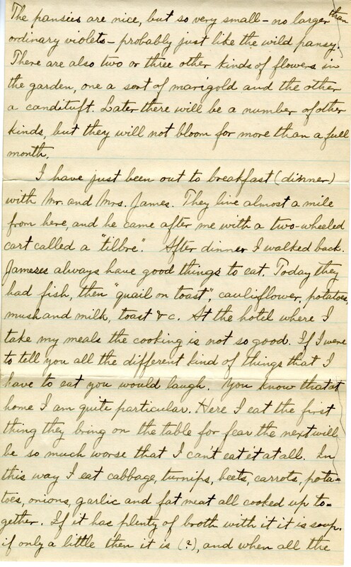 Handwritten 6 page letter from Lawrence Bruner to Helen, "I believe that I will write this letter to you because the last wasto Psyche or Mamma..."
