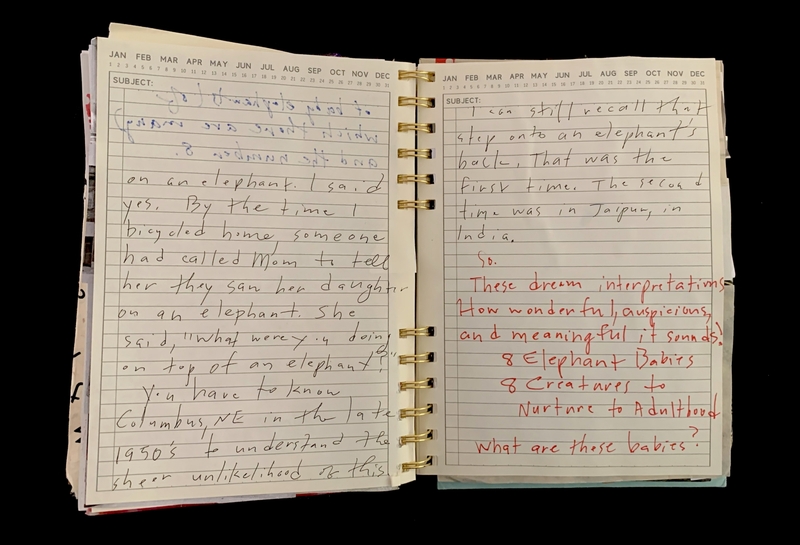 A handwritten notebook page with reflections on a dream and its interpretation.