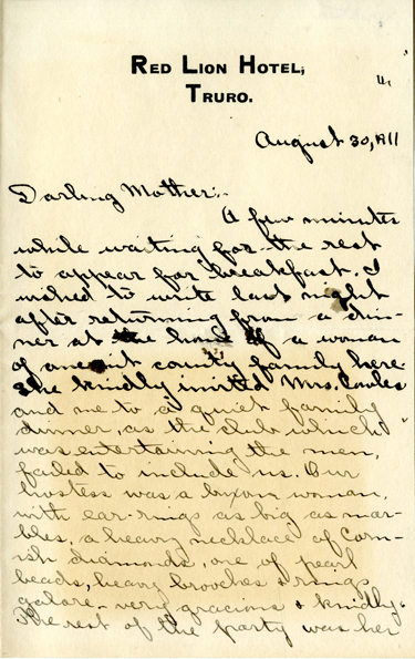Edith Schwartz Clements handwritten letter
