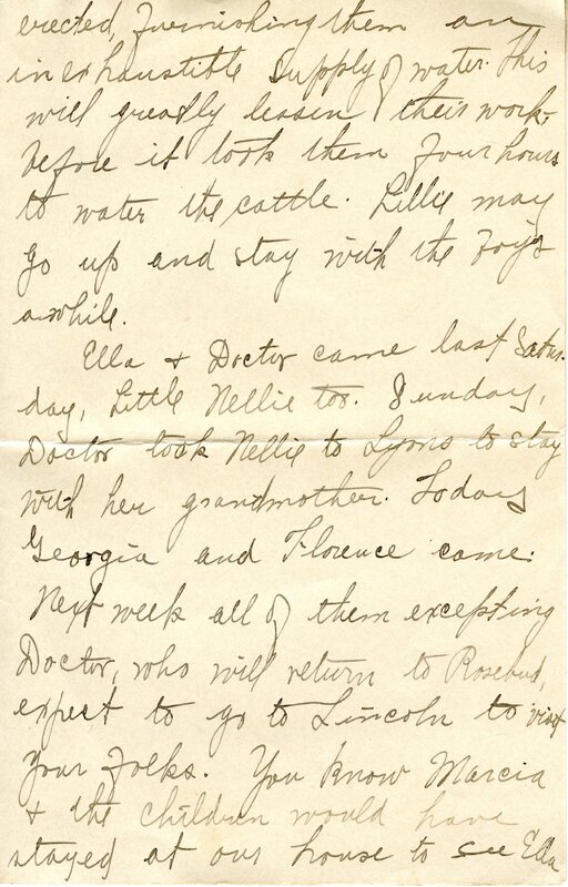 Handwritten 8 page letter from Amy Bruner to Lawrence Bruner, "Although you are so far away when I write…"