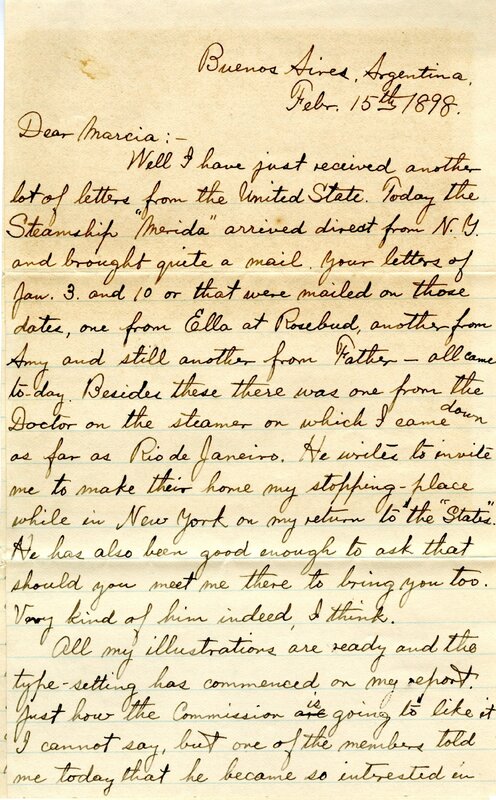 Handwritten 4 page letter from Lawrence Bruner to Marcia Bruner, "Well I have just received another lot of letters from the United States."