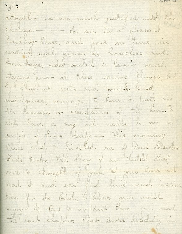 Handwritten letter, 6 pages, from Paul F.C. to Frank H. Shoemaker, "I regret that these seven weeks have elapsed with not my finding favorable opportunity to write you I fear you have thought it a little..."