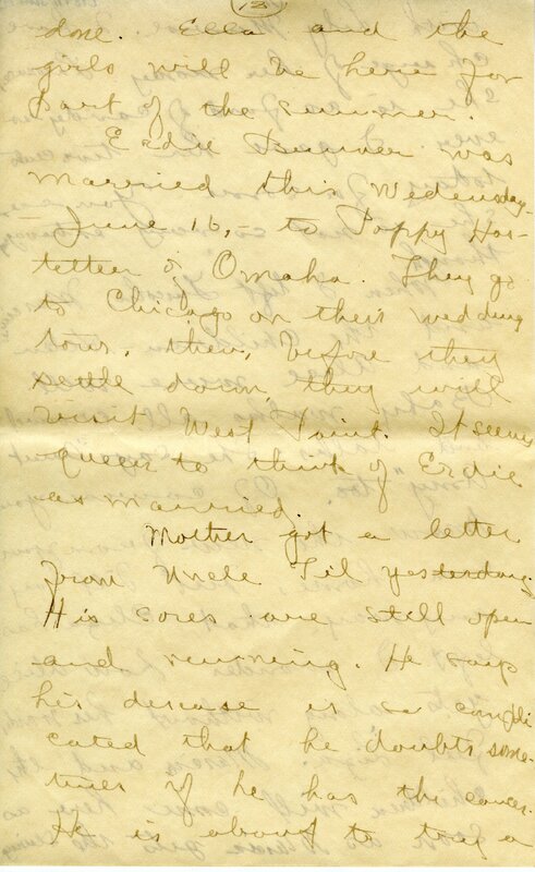 Handwritten 18 page letter from Amy Bruner to Lawrence Bruner, "Did you think I was never going to write…"
