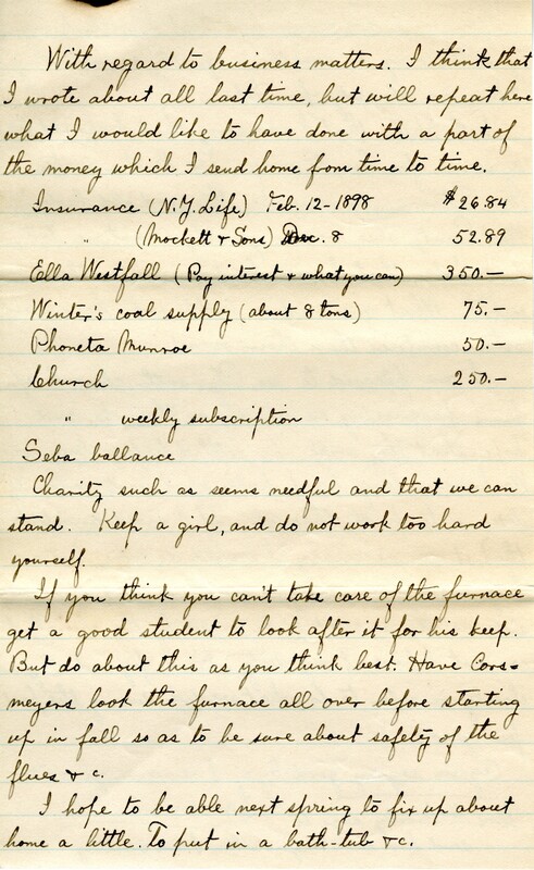 Handwritten 6 page letter from Lawrence Bruner to Marcia Bruner, "Your two letters of August 8th and 15th were awaiting me on my return from Paraguay."