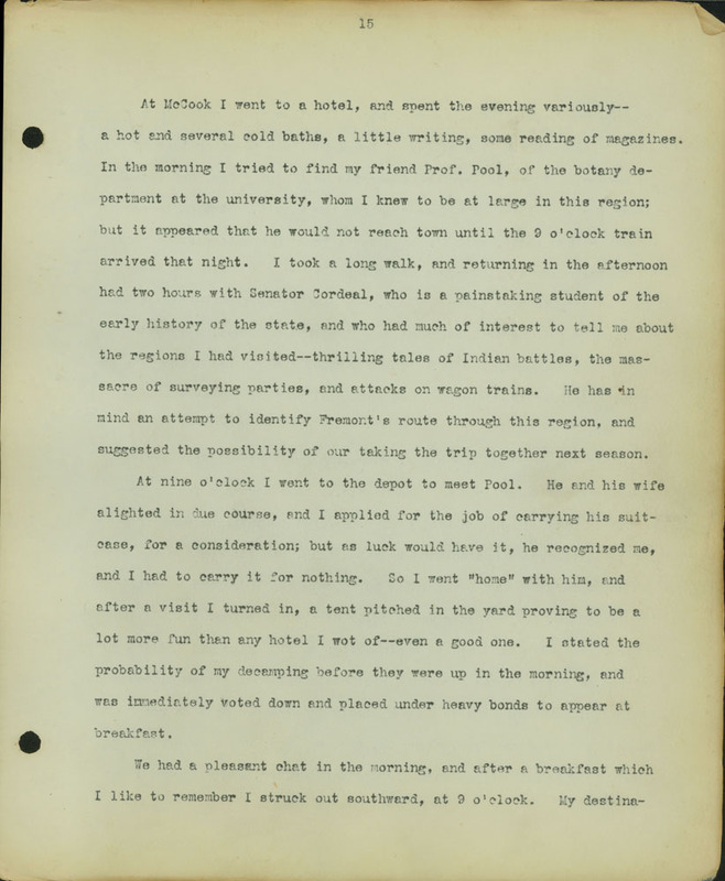 Frank Shoemaker Narratives, Dundy, Hitchcock, Redwillow, Furnas Counties, 1912