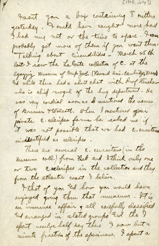 Handwritten letter, 7 pages, from  I.S. [Isador] Trostler to Frank H. Shoemaker, "Yours of 24-38 red on 29th. Your cipher was easy (after I had the key). You look for something difficult in nine do you not?"
