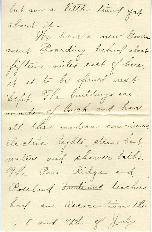 Handwritten 8 page letter from Ella Bruner to Lawrence Bruner, "I have been wanting to write to you for a long time…"