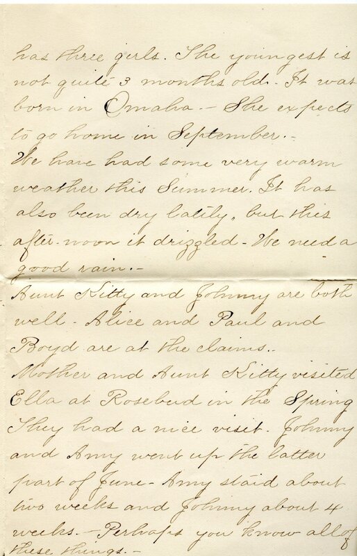 Handwritten 4 page letter from Lillian Bruner to Lawrence Bruner, "I have been wanting to write for some time…"