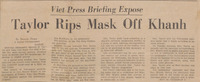 Article published in the New York Herald Tribune about an interview with Ambassador Taylor discussing his frustrations with General Nguyễn Khánh, page 1 and 4