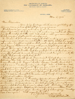 Handwritten letter, 1 page, from Robert H. Wolcott to Frank H. Shoemaker, "Your prize package which came yesterday afternoon was a source(?) of delight for many reasons."