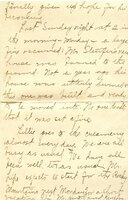Handwritten 8 page letter from Amy Bruner to Lawrence Bruner, "Although you are so far away when I write…"