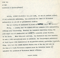 Original title: "confidence", Keever's title: "Vietnamese Nationalists' see[?] Optimism from [?]." Article draft about the growing sense of optimism in non-Communist Vietnamese circles. Written for the Christian Science Monitor
