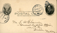 Handwritten postcard from Robert H. Wolcott to Frank H. Shoemaker, "Your card forwarded and I shall be glad to get a lot of celeripes. I should like to secure for Mr. Harris..."
