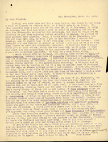 Typewritten letter, 1 page, from Frank H. Shoemaker to Robert H. Wolcott, "I shall not have time now for a long letter, but there is one thing I want to dispose of without fail, so I shall take it up first."