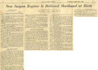 Article published in the New York Herald Tribune about the poor prospects for the stability of the post-NgÃ´ ÄÃ¬nh Diá»‡m South Vietnamese system, page 4
