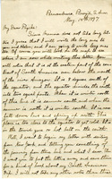 Handwritten 8 page letter from Lawrence Bruner to Psyche Bruner, "Since Mamma does not lile long letters I guess that I will write the long ones to you and Helen..."