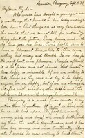 Handwritten 4 page letter from Lawrence Bruner to Psyche Bruner, "Who would have thought a year ago, or even 6 months ago, that I would be here today writing a letter home."