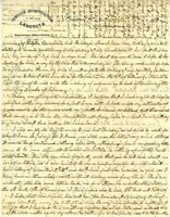 Handwritten 2 page letter from Lawrence Bruner to Marcia Bruner, "Well I am back again at Caracana, after 10 days…"