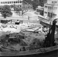"Ai Lam - HK*" Shot taken looking down into a construction site.