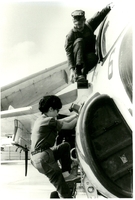 Black and white portrait of Keever