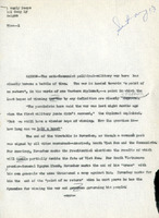 Original title: "Time", Article draft about how time is putting a major obsticle on the war effort for South Vietnam and its allies, for the New York Herald Tribune