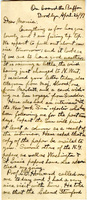 Handwritten 3 page letter from Lawrence Bruner to Marcia Bruner, "Everything so for has gone lovely and I am feeling tip top."