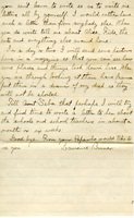 Handwritten 2 page letter from Lawrence Bruner to Helen Bruner, "I don't have much time to write you a letter now, but will send a few words along with this one to Mamma."