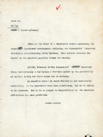 Original title: "impact", Keever's title: "Communist Tet Blitz Risks U.S. Losing Its First Major War", Article draft about the immediate effects of the Tet Offensive, suggesting America may lose the war, for the Christian Science Monitor
