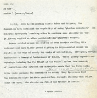 Original title: "rocket", Keever's title: "Communist 'Phantom Rocketeers' Shell Saigon." Article draft about the use of USSR made rockets against Saigon. Written for the Christian Science Monitor