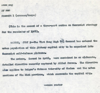 Original Title"recruit", Keever's title: "Viet Cong seek to Organize and [?]" Article draft about Vi?t C?ng recruitment efforts as pressure on Vi?t C?ng positions in Saigon increases. Written for the Christian Science Monitor