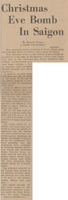 Article published in the New York Herald Tribune about a Christmas Eve bombing in Saigon, page 1 and 4