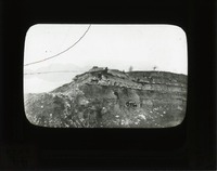 Original caption: Louisville & South Bend Limestones. Class studying carboniferous strat. Meadow, Nebr. Cass County. (121111-00245)
